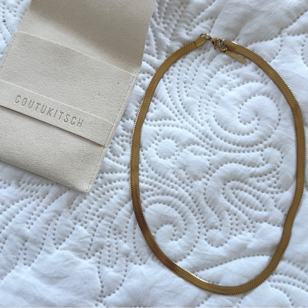 Gold 5mm Wide Snake Chain Necklace – 16” length | NWOT | by Coutukitsch